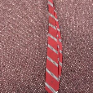 Christian Dior woven in Italy Red blue and Gray Striped Tie
